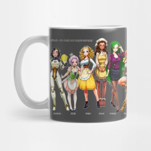 Garlicoin Mascot Girls - Garlicoin, Garlic, Butter, Bread, Parsley, Cheese, and Garlic Bread Mug